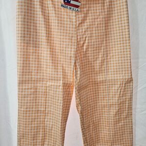 NWT Large Pinup Couture Pinup Girl Clothing Peach Gingham Pants by Laura Byrnes